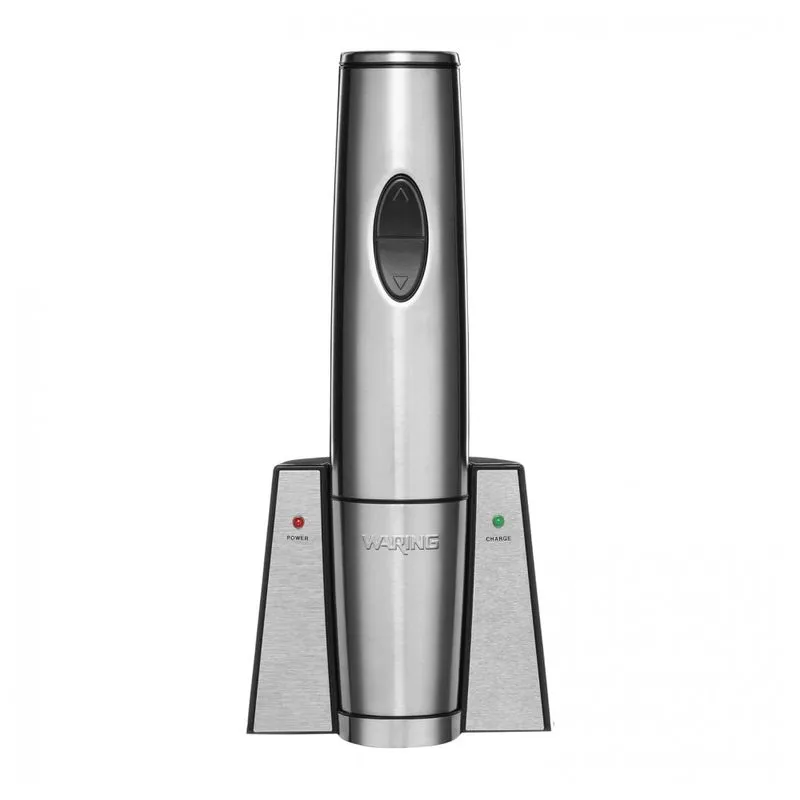 Abridor De Vinho Eletrico Recarregavel E Portatil, Aco Inoxidavel, Waring Wwo120, Prateado