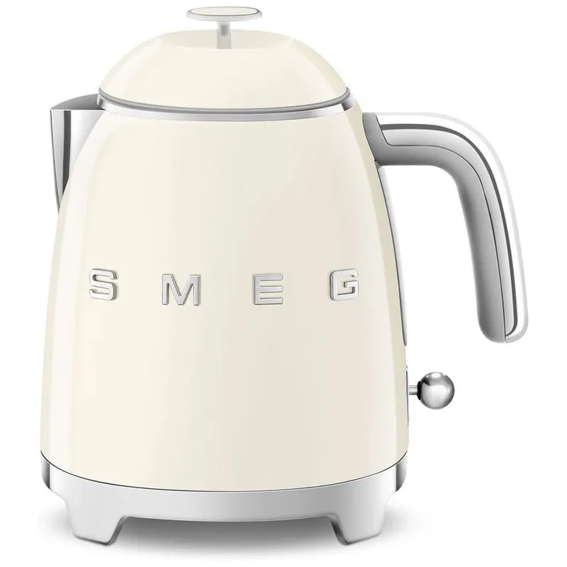 Smeg 50s Mini Chaleira Elétrica 800 Ml Aço Inoxidável, 220v, 1400w, Creme