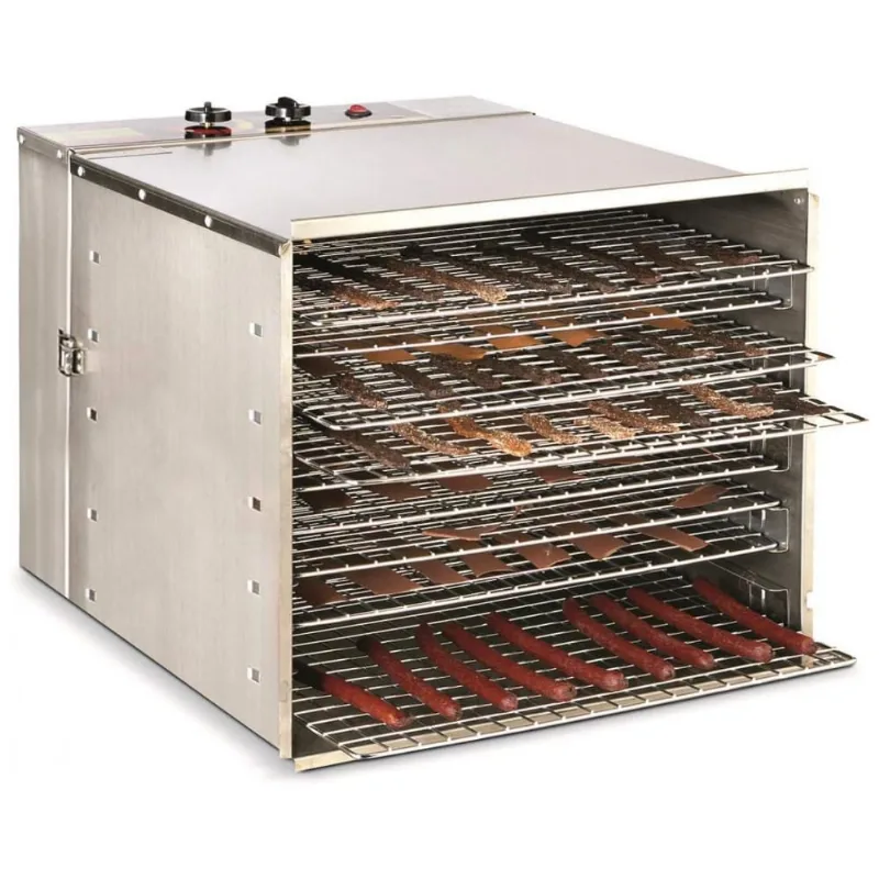 Desidratador De Alimentos Com 10 Bandejas E Controle De Temperatura, Aco Inoxidavel, 110v, Guide Gear, Prateado