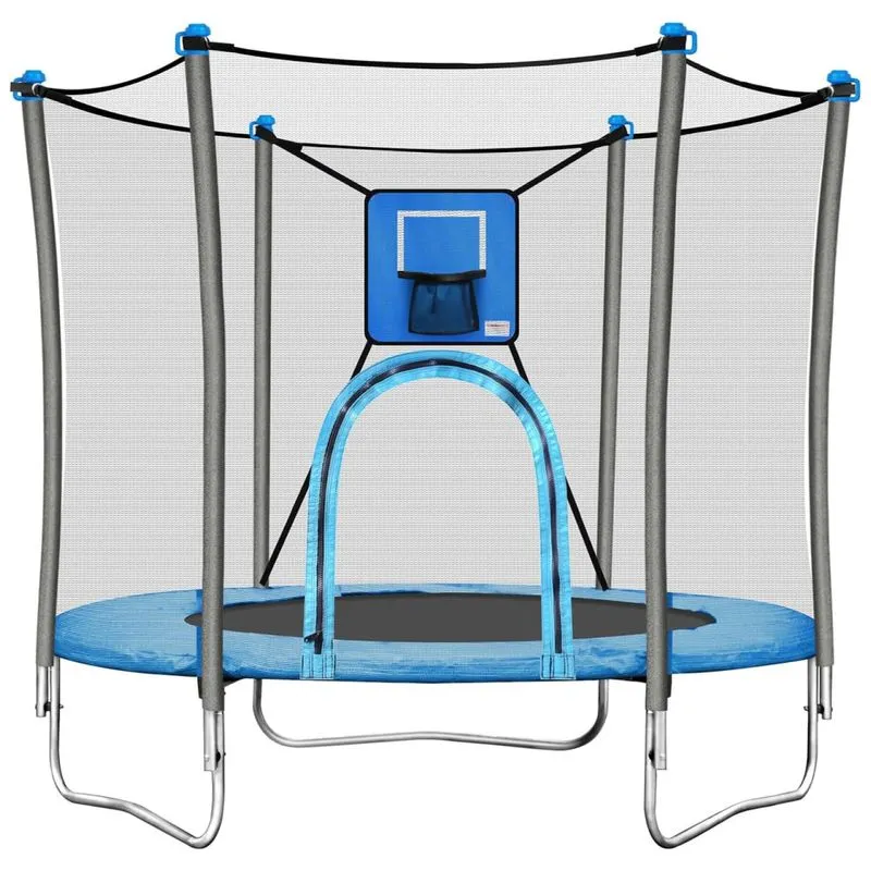 Cama Elastica Infantil Com Diâmetro E Rede De Proteção Para Até 45 Kg, Jump Tastic Trampoline, Azul