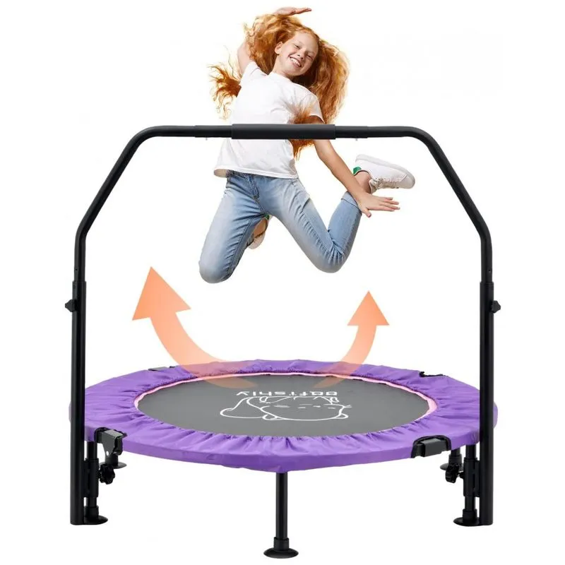 Cama Elastica Infantil Com Diametro E Corrimao Ajustavel Para Ate 150 Kg, Roxo, Oafishly, Violeta