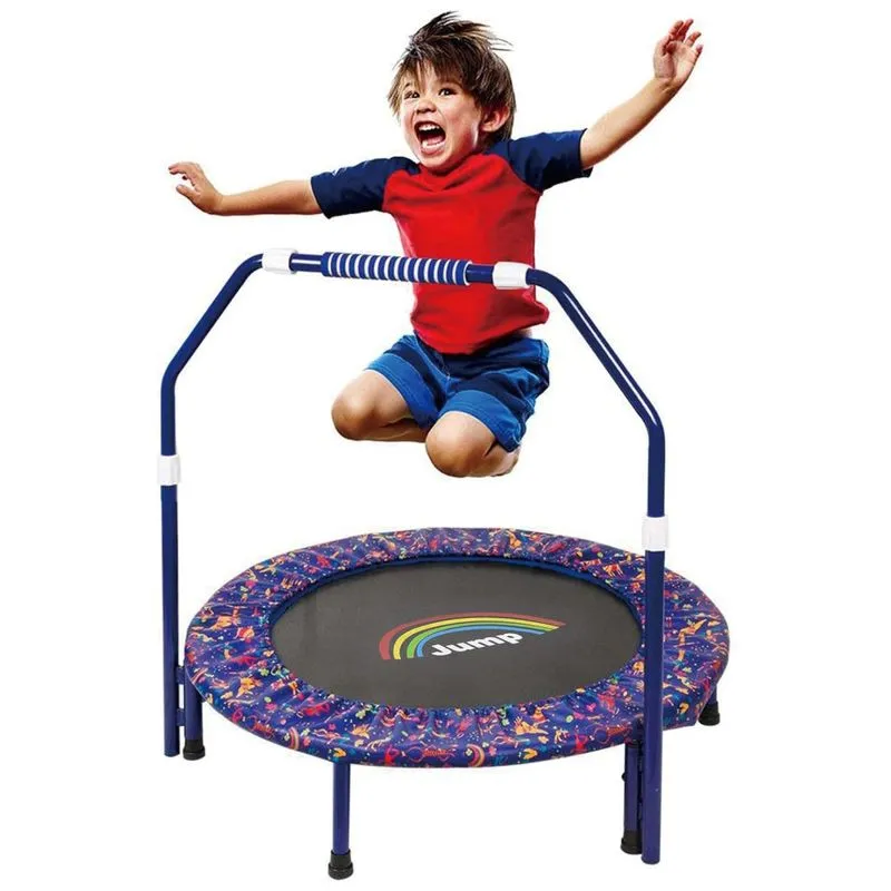 Cama Elastica Infantil Com Corrimão Ajustável Para Até 60 Kg, Roxo, Enlitoys, Violeta