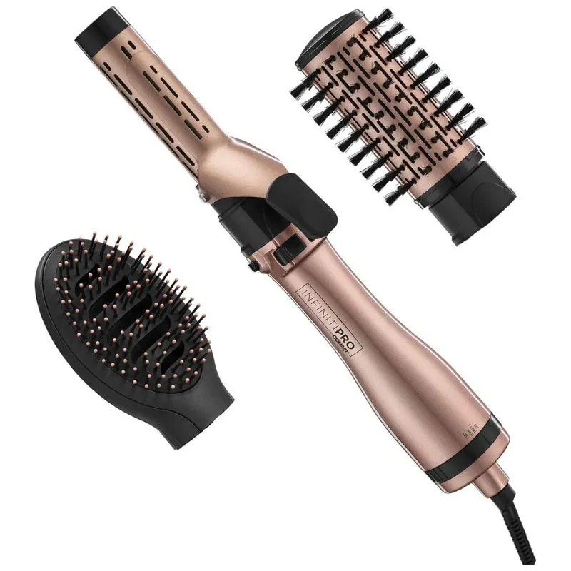 Escova Rotativa Modeladora Com 3 Acessorios E 2 Configuracoes, 110v, Infinitipro By Conair Bc193, Rosa