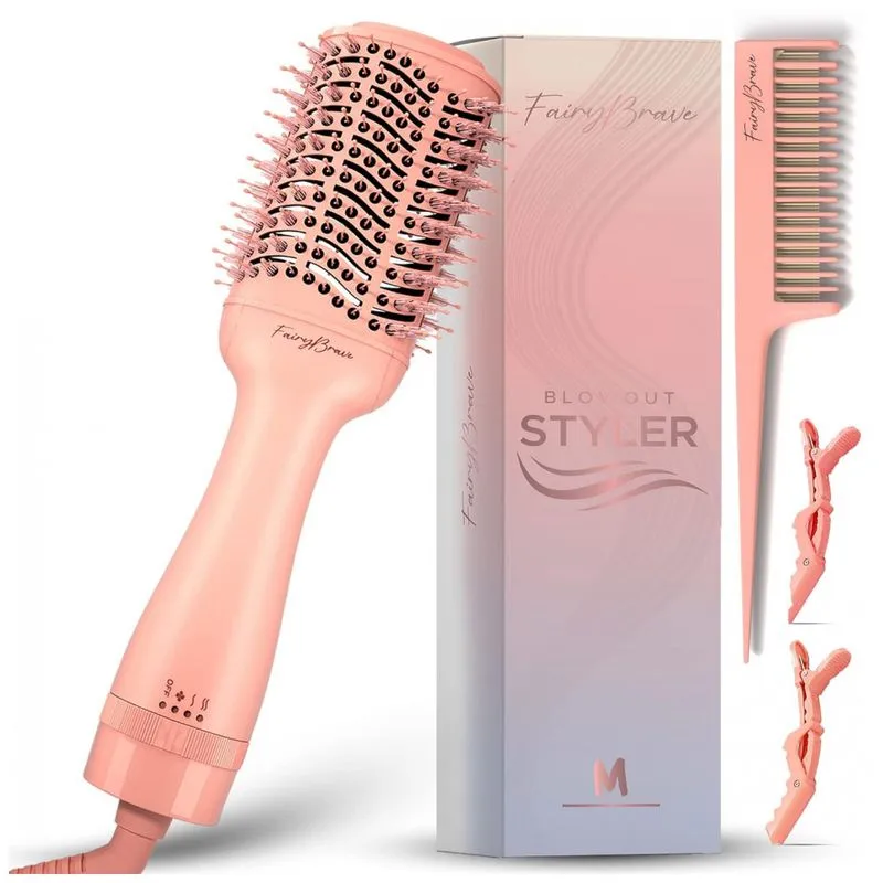 Escova Rotativa Modeladora, 1200w, 110v, Fairybrave, Rosa