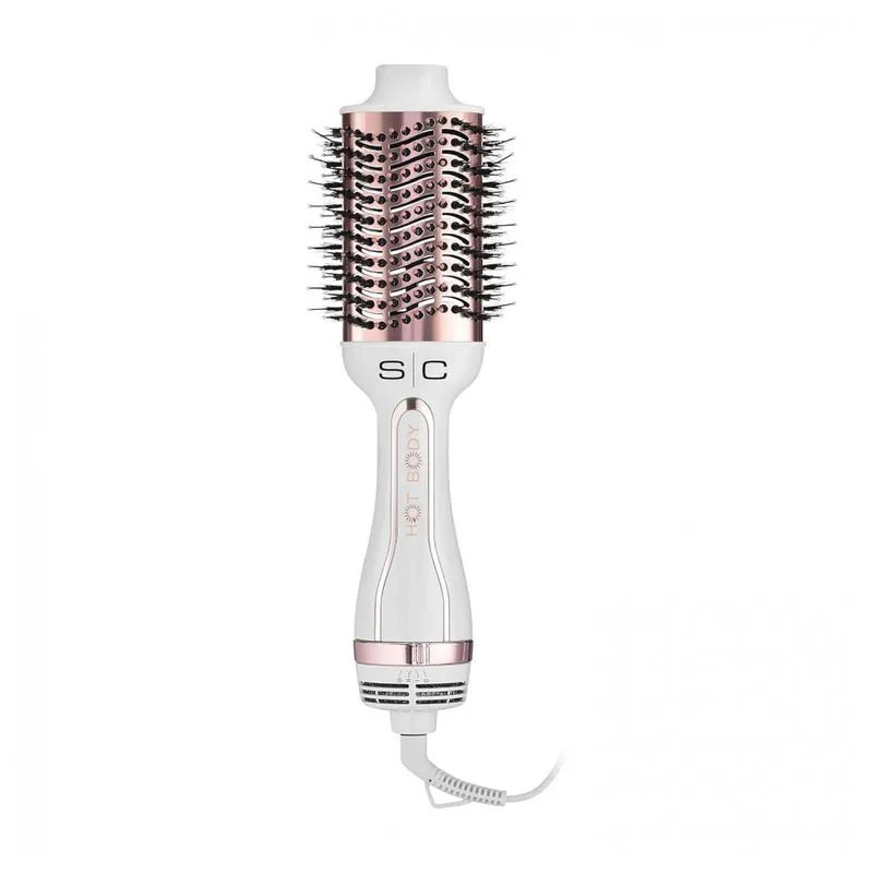 Escova Rotativa Modeladora 2 Em 1, 1200w, Branca, 110v, Stylecraft, Branco