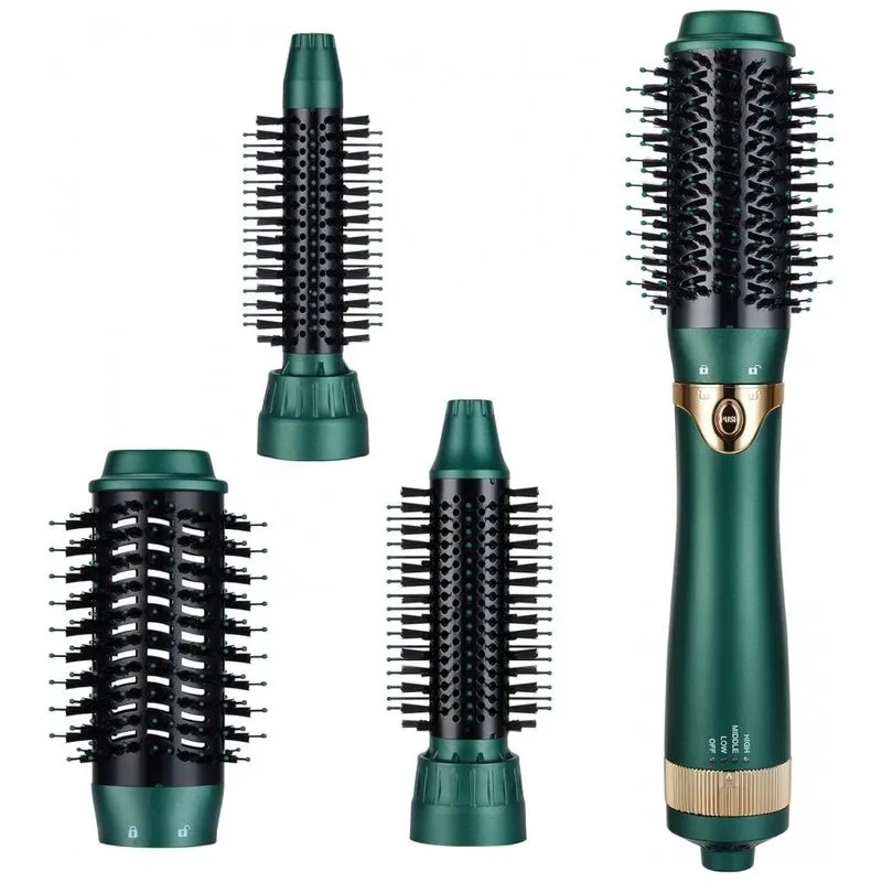 Escova Rotativa Modeladora Com 3 Acessorios, 110v, Sinperne Sm 5258, Verde