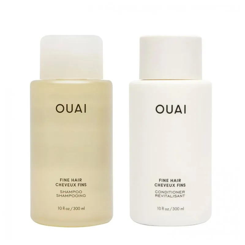Shampoo E Condicionador 295 Ml Sem Sulfato Para Cabelos Finos, Ouai, Branco