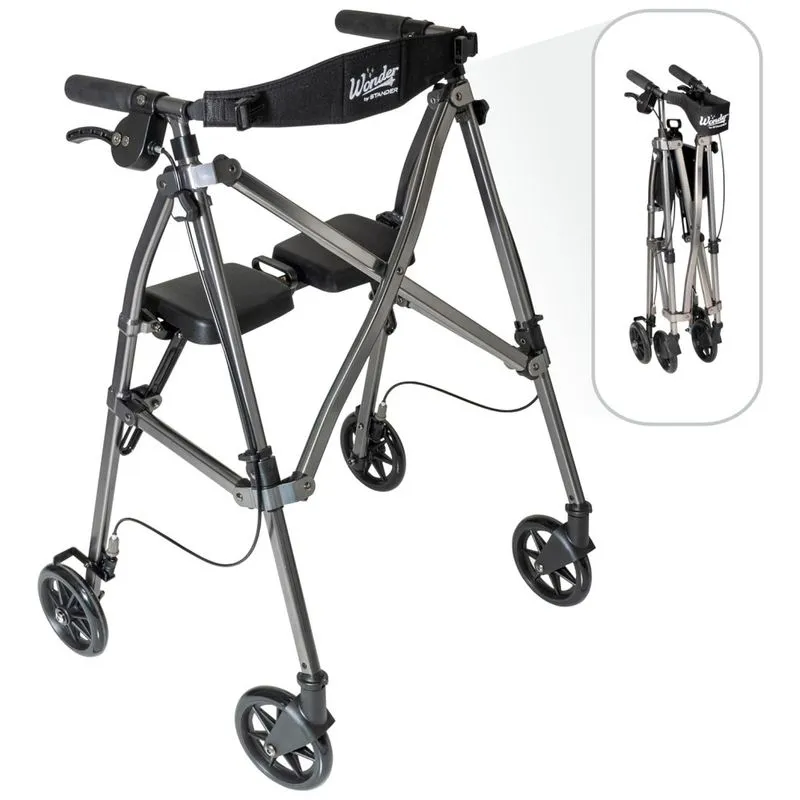 Andador Adulto Idoso Com Assento, Suporta Até 136 Quilos, Able Life Comfortably Independent 4250 Bw, Preto