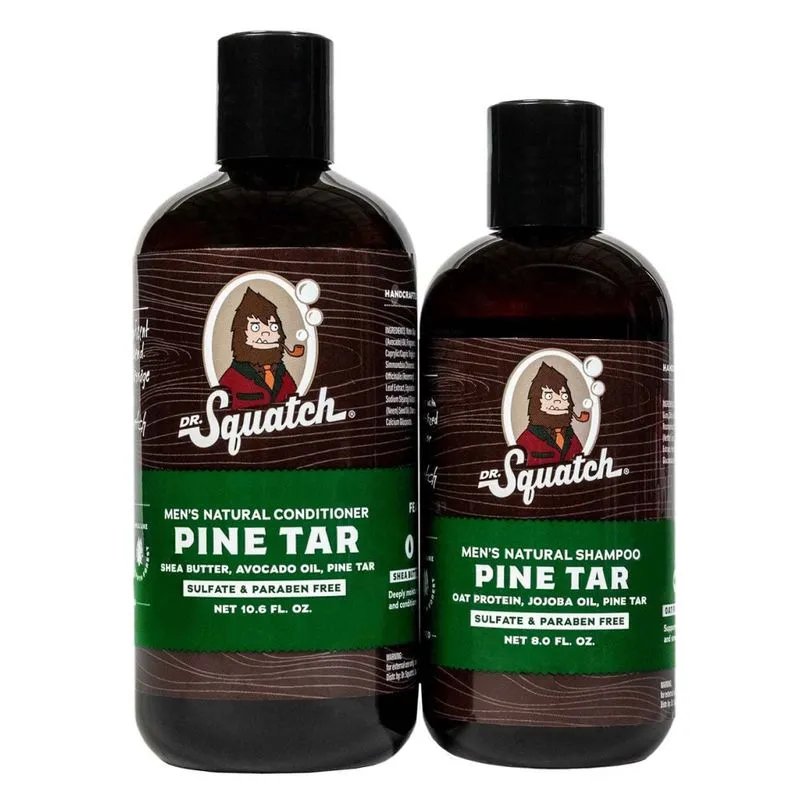 Pine Tar Kit Shampoo E Condicionador Livre De Parabenos E Sulfado Para Homens, Dr. Squatch, Verde