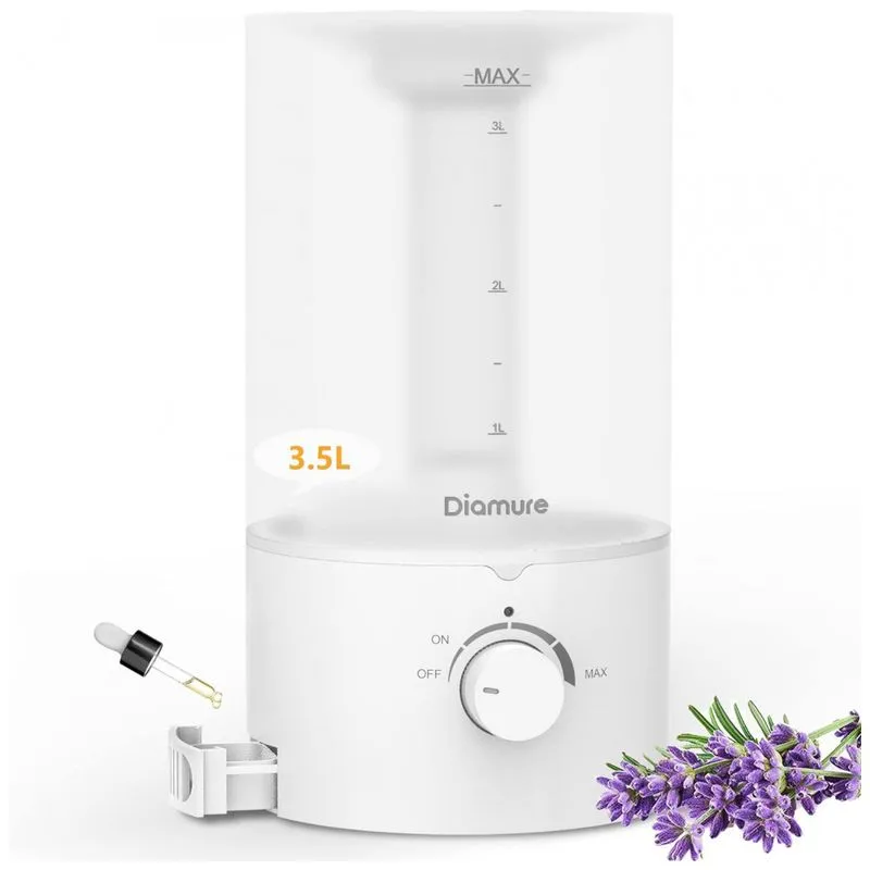 Umidificador Ultrassonico Portatil 3.5l Ate 30h, Area Ate 25 M2, 110v, Diamure, Branco