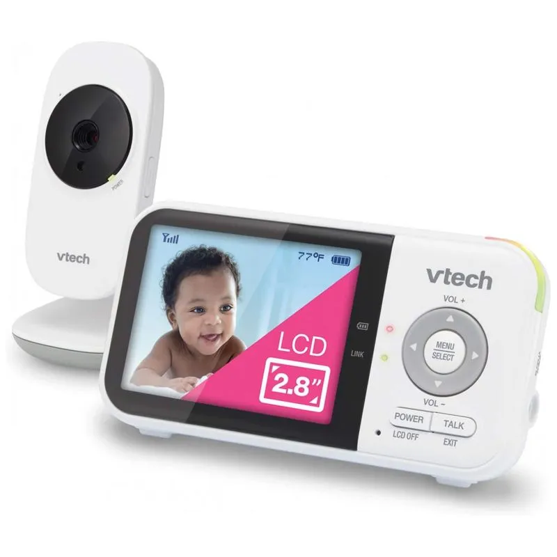 Baba Eletronica Alcance 90 M2, Monitor 270 Com Sensor De Temperatura E Cancoes, Vtech Vm819, Branco