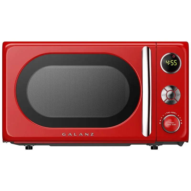 Micro Ondas Retro De Bancada 19 Litros Multifuncional, 700w, 110v, Galanz Glcmka07rdr 07, Vermelho