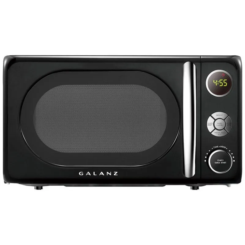 Micro Ondas Retro De Bancada 19 Litros Multifuncional De Aco Inoxidavel, 700w, 110v, Galanz Glcmka07bkr 07, Preto