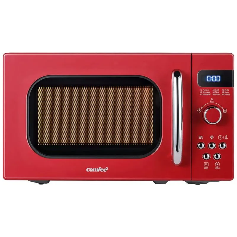 Micro Ondas R Retro De Bancada 19 Litros Multifuncional, 700w, 110v, Comfee Am720c2ra R, Vermelho