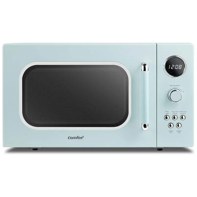 Microondas Retro de Bancada 25 Litros Multifuncional de Aço Inoxidável, 900W, 110V, Comfee CM M091AGN, Azul