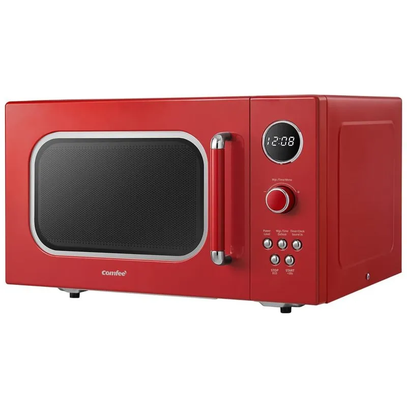 Micro Ondas Retro De Bancada 25 Litros Multifuncional De Aco Inoxidavel, 900w, 110v, Comfee Cm M093ard, Vermelho