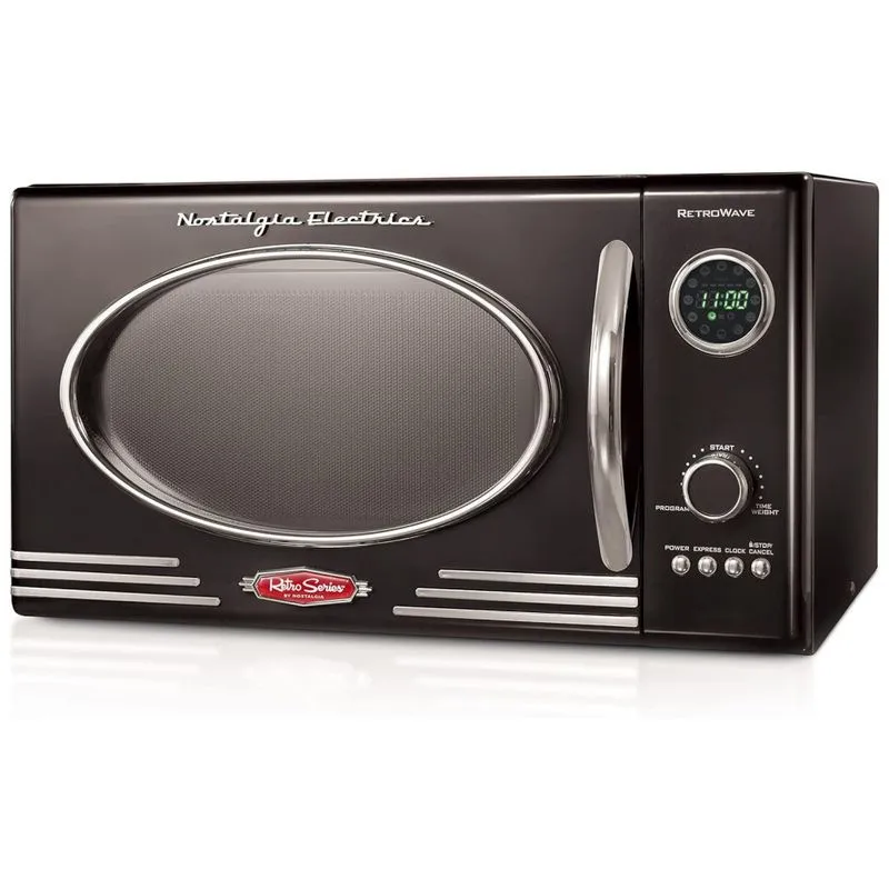 Micro Ondas De Bancada 25 Litros Multifuncional, 800w, 110v, Nostalgia Retro, Preto