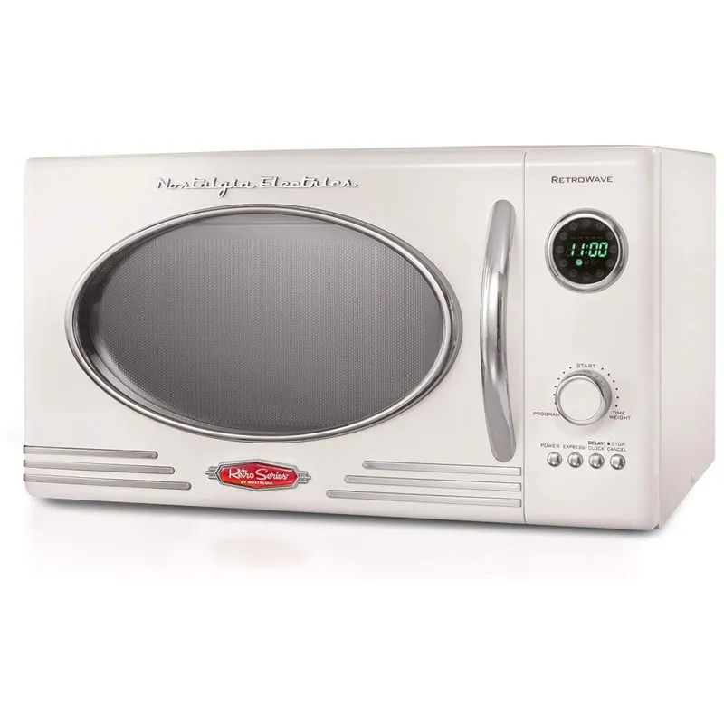 Micro Ondas De Bancada 25 Litros Multifuncional, 800w, 110v, Nostalgia Retro, Branco