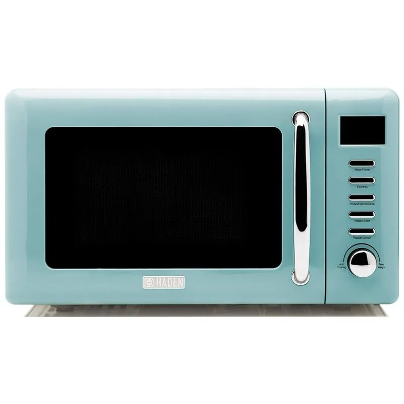Micro-ondas Retro de Bancada 19 Litros Multifuncional, 700W, 110V, Haden 75031, Azul