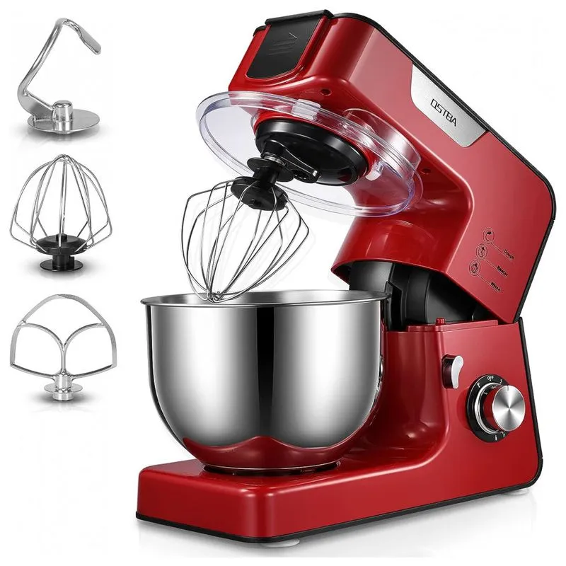 Batedeira Planetária Elétrica 5l Com 8 Velocidades Aço Inoxidável 550w, 110v, Ostba Fm101, Vermelho
