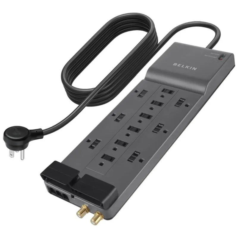 Belkin Protetor Contra Picos De Energia E Raios 4200 Joules Com 12 Portas Ca, 110v, Oit Rotib Be112230 08, Cinza