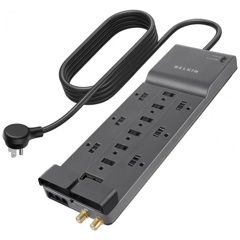 Protetor Contra Picos De Energia E Raios 4156 Watts Com 12 Portas Ca, 110v, Belkin Be112234 10, Cinza