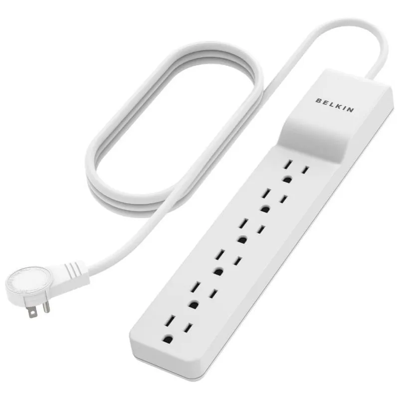 Protetor Contra Picos De Energia E Raios 1080 Watts Com 6 Portas Ca Giratorias, 110v, Belkin Be106000 06r, Branco