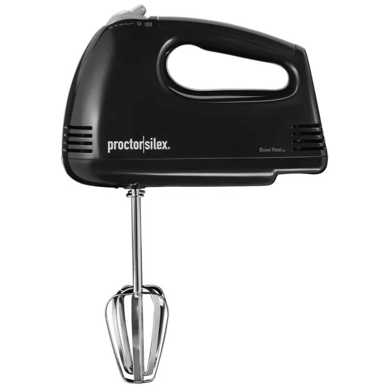 Batedeira De Mao Eletrica Com 5 Velocidades Aco Inoxidavel 100w, 110v, Proctor Silex 62507ps, Preto