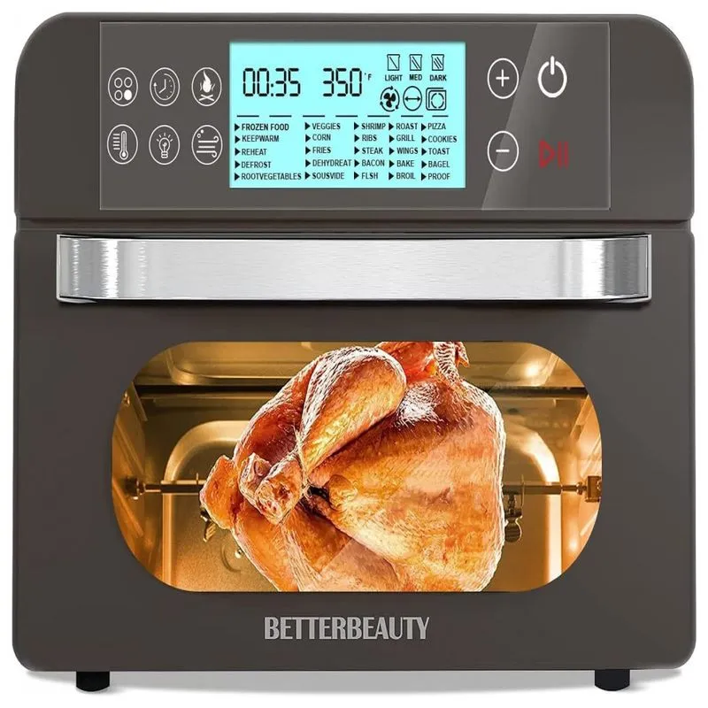 Forno Elétrico De Bancada 20l, 20 Configurações Com Painel Digital Em Aço Inoxidável, 110v, Betterbeauty Jj Cf16, Cinza