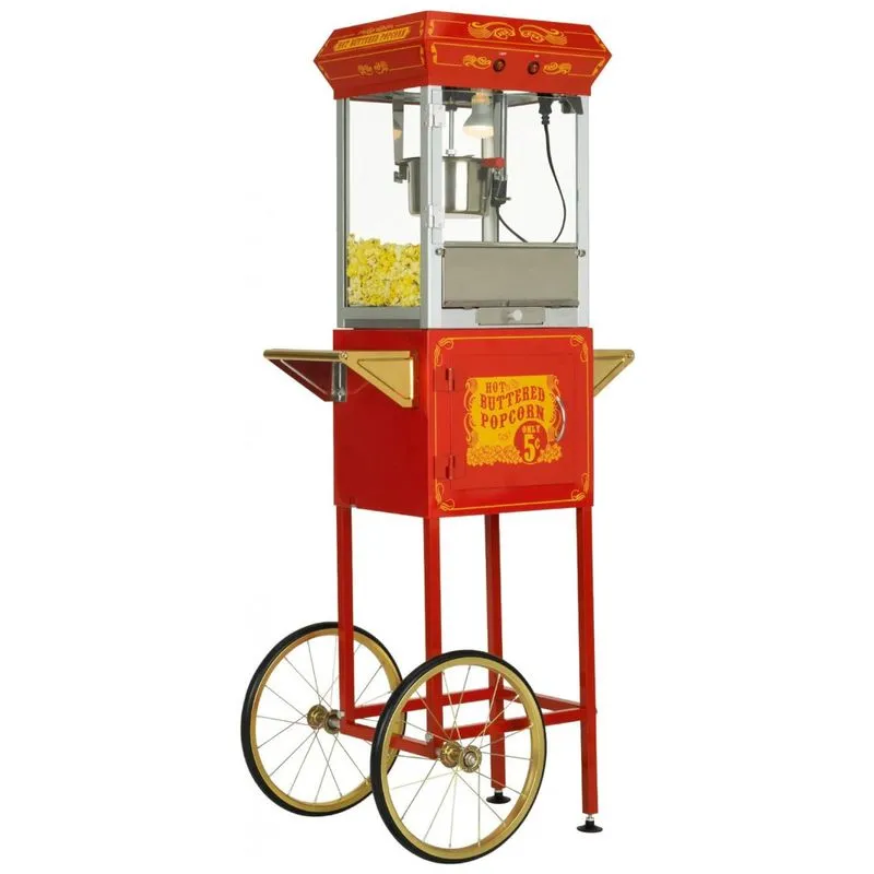 Vintage Pipoqueira Eletrica Portatil Em Aco Inoxidavel, 110v, Funtime Ft454cr, Vermelho