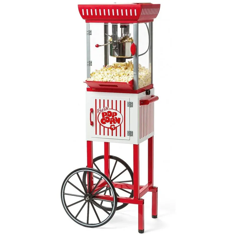 Retro Pipoqueira Eletrica Portatil 1.9kg Em Aco Inoxidavel, 110v, Nostalgia Retro Classic Popcorn Machine, Vermelho