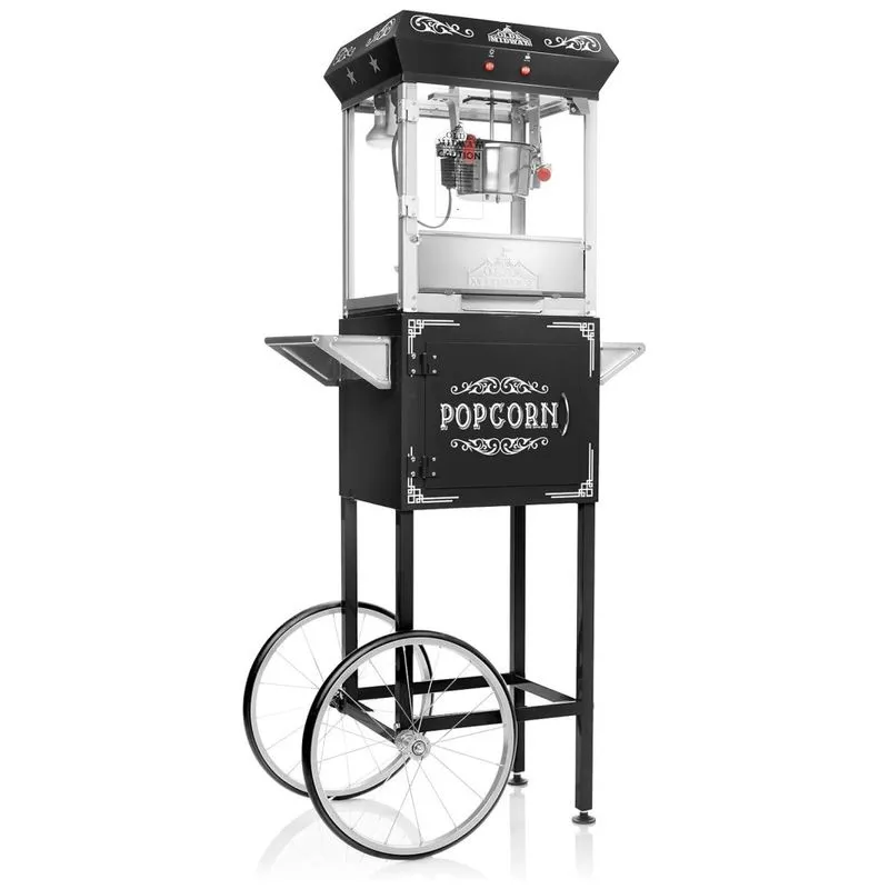 Vintage Pipoqueira Elétrica Portátil, 640w, 110v, Olde Midway Pop 650 Blk, Preto