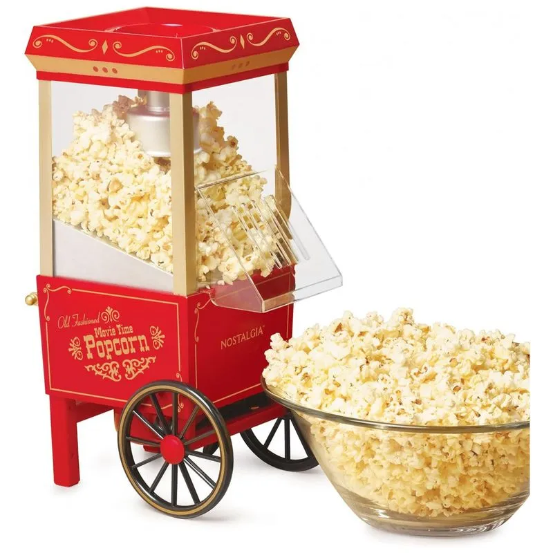 Vintage Pipoqueira Eletrica De Bancada 2.8kg Em Aco Inoxidavel, 110v, Nostalgia 12 Cups Hot Air Popcorn Machine, Vermelho