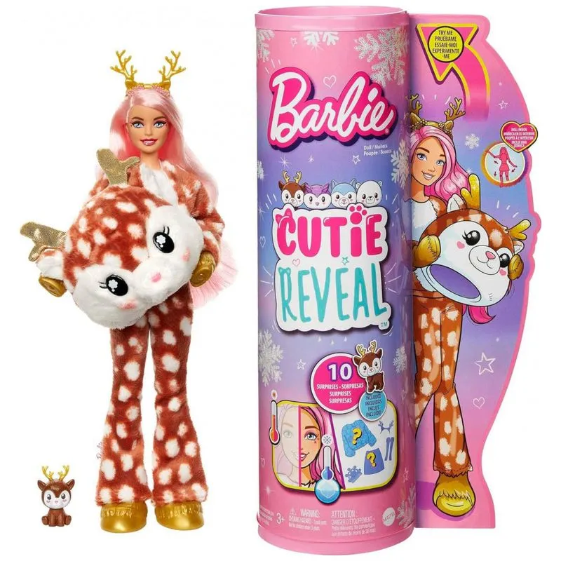 Cervo Revelacao Com 10 Surpresas Para Criancas De 3 Anos Ou Mais, Barbie Hjl61, Marrom