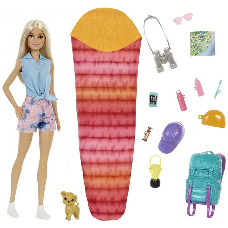 Pronta Para Acampar Com 10 Acessorios Para Sua Maior Aventura, Barbie Hdf73, Vermelho