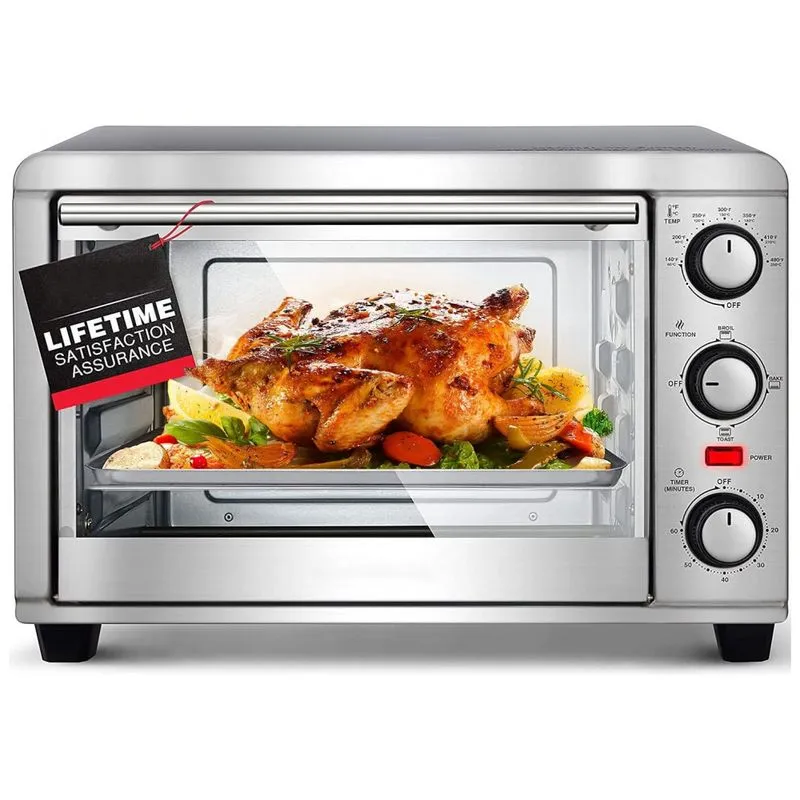Forno Eletrico De Bancada Com 3 Configuracoes Em Aco Inoxidavel, 1200w, 110v, Go4max, Prateado