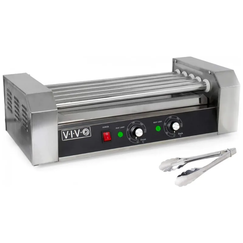 Maquina De Salsicha Profissional Em Aco Inoxidavel Ate 12 Unidades, 110v, Vivo Hotdg V005, Prateado