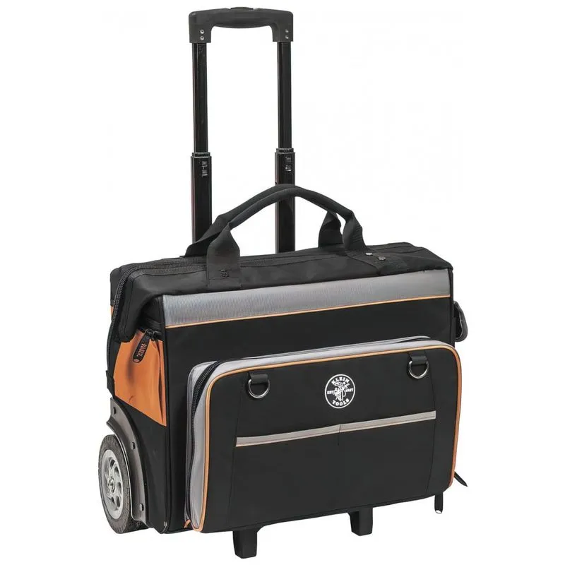 Bolsa De Ferramentas Organizadora Com Rodas E 24 Compartimentos, Amarela, Klein Tools 55452rtb, Preto