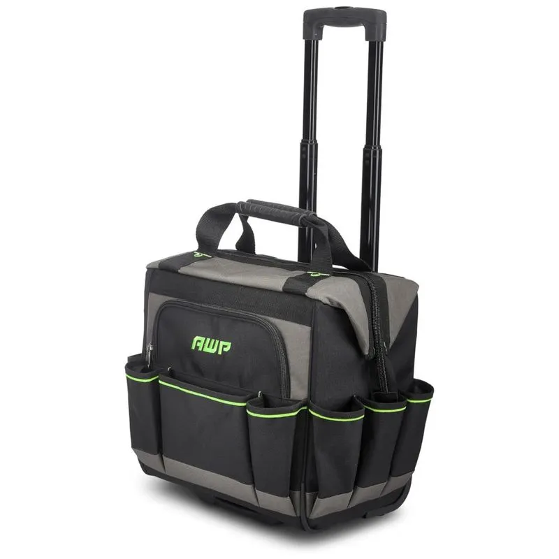 Bolsa De Ferramentas Organizadora Com Rodas E Compartimentos, Amarela, Awp L 22814, Preto
