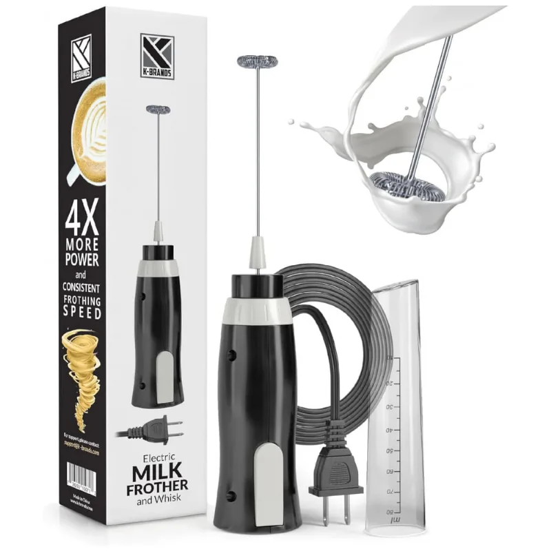 Espumador Eletrico De Leite Em Aco Inoxidavel Com Fio, K Brands Electric Frother, Preto