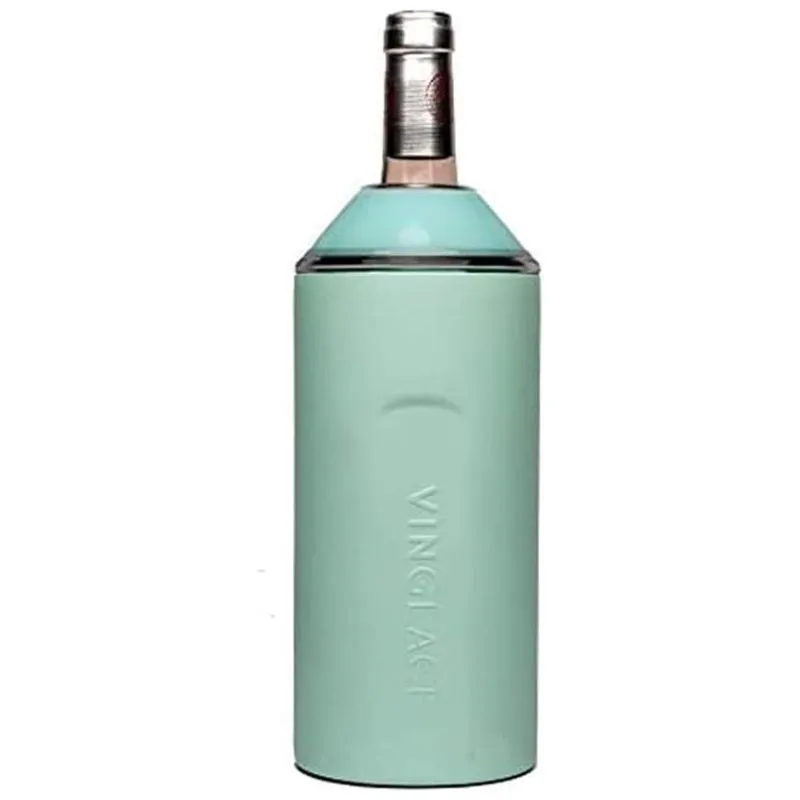 Porta Garrafa Térmico Para Vinho É Em Aço Inoxidável, Cor, Vinglacé, Verde
