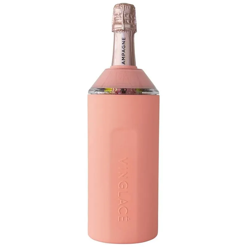 Porta Garrafa Térmico Para Vinho É Em Aço Inoxidável, Cor, Vinglacé, Rosa