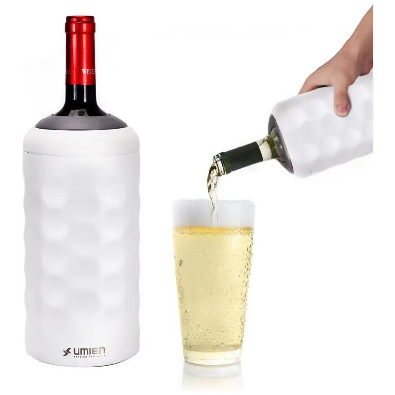 Porta Garrafa Termico Para Vinho Em Aco Inoxidavel, Cor, Umien 1, Branco