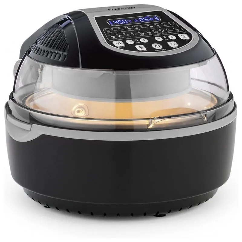 Fritadeira Elétrica Airfryer 9.6l Com Painel Digital E Cesto Antiaderente, 1400w, 110v, Klarstein Us 10032747, Preto
