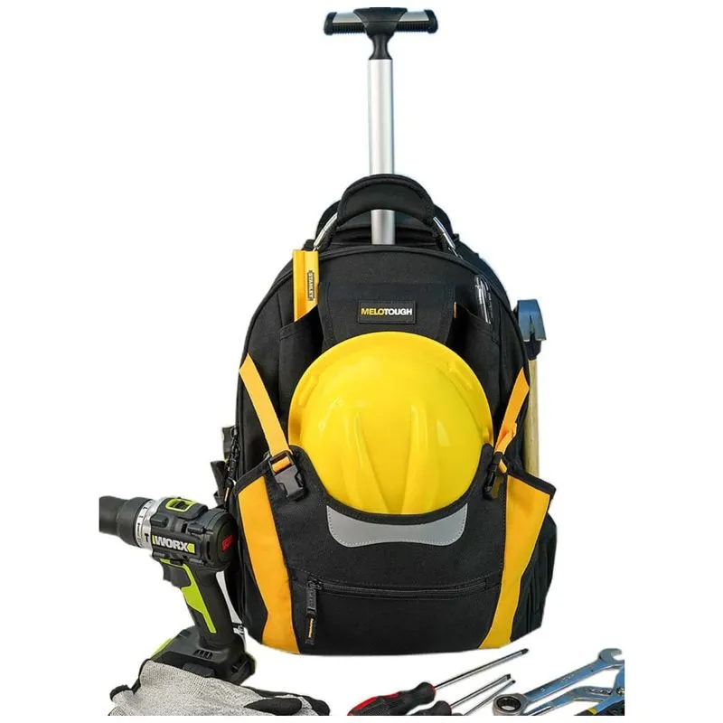 Bolsa De Ferramentas Organizadora Com Rodas E Compartimentos, Amarela, Melotough Rtb02 Khaki, Amarelo