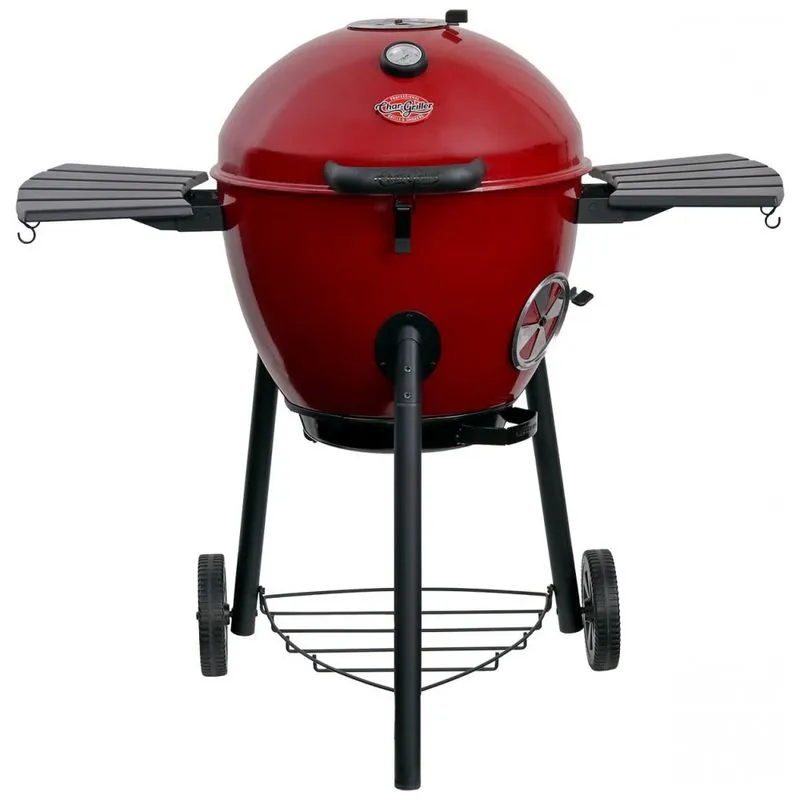 Churrasqueira A Carvao Portatil Com Rodas E Mesa Auxiliar, Cor, Char Griller E14822, Vermelho