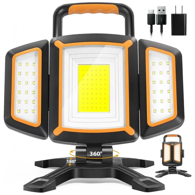Luz De Trabalho Recarregavel Usb 30w 3000 Lumens A Prova D, Tresda, Amarelo