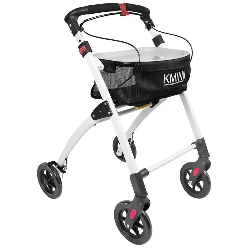 Andador Adulto Idoso Com Assento, Suporta Até 136 Quilos, Kmina Pro, Branco