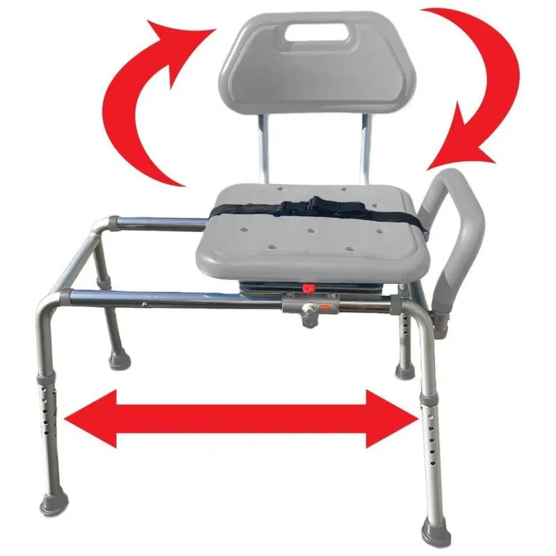 Cadeira De Banho Movel Para Idosos E Adultos, Ate 150 Quilos, Platinum Health, Cinza