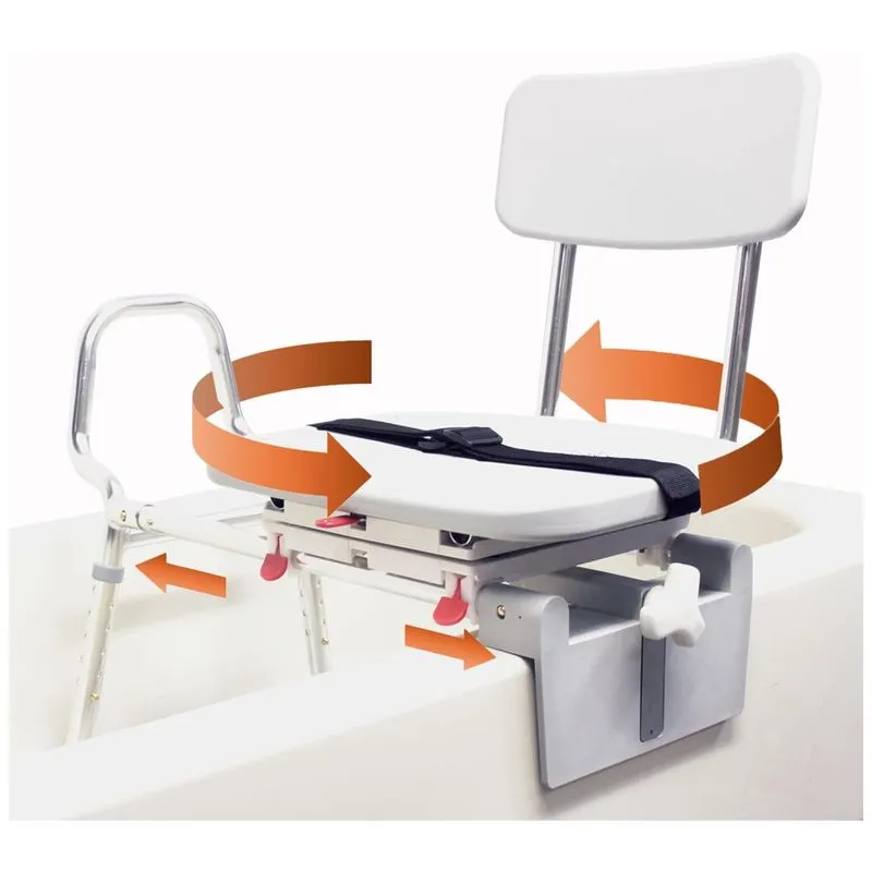Cadeira De Banho Móvel Para Idosos E Adultos, Até 150 Quilos, Branca, Eagle Health Supplies 37762, Branco